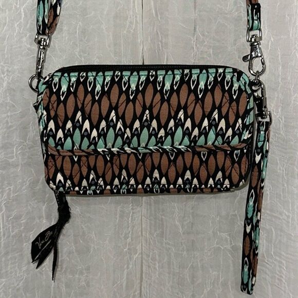 VB Brown RFID Sierra Stream All in One Crossbody Bag Wallet Wristlet Organizer - Picture 1 of 16